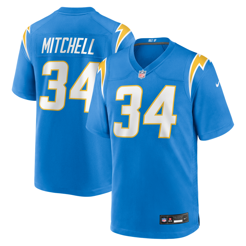 Los Angeles Chargers Keaton Mitchell Nike Powder Blue Team Game Jersey