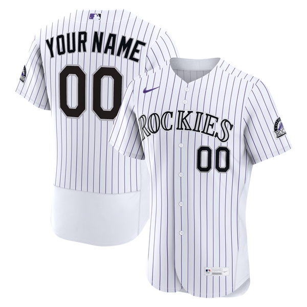 Colorado Rockies Nike White Home Authentic Custom Jersey