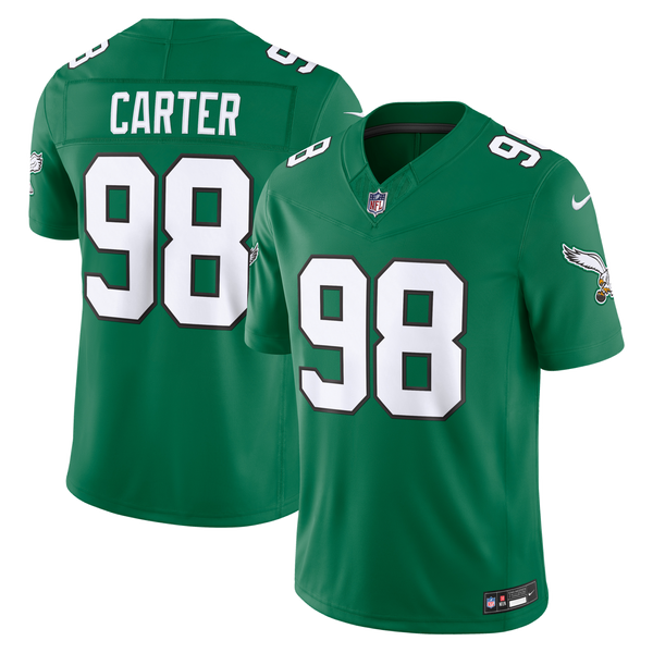 Philadelphia Eagles Jalen Carter Nike Kelly Green Alternate Vapor F.U.S.E. Stitched Limited Jersey
