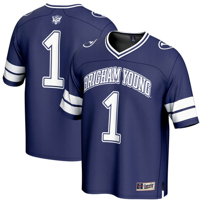 #1 BYU Cougars GameDay Greats Collegiate Football Fashion Jersey - Navy