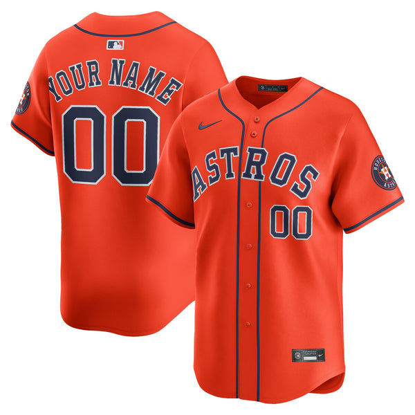 Houston Astros Nike Orange Alternate Limited Custom Jersey