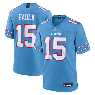 Tennessee Titans Keldric Faulk Nike Light Blue Team Game Jersey