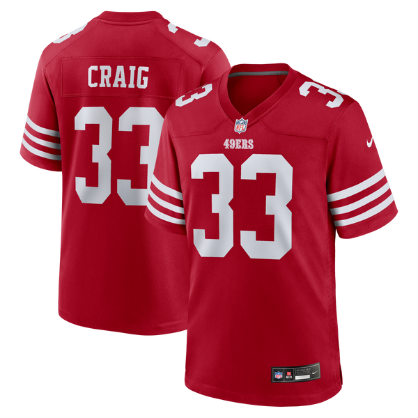 San Francisco 49ers Roger Craig Nike Scarlet Team Retired Game Jersey