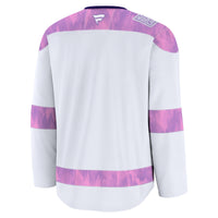 Chicago Blackhawks Fanatics White 2024 Hockey Fights Cancer Practice Jersey