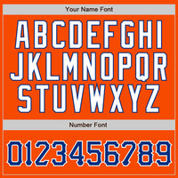 Custom Orange White Pinstripe Royal-White Authentic Baseball Jersey