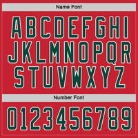 Custom Red Green-White Hockey Jersey