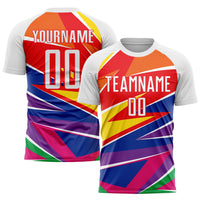 Custom Figure White-Red Sublimation Soccer Uniform Jersey