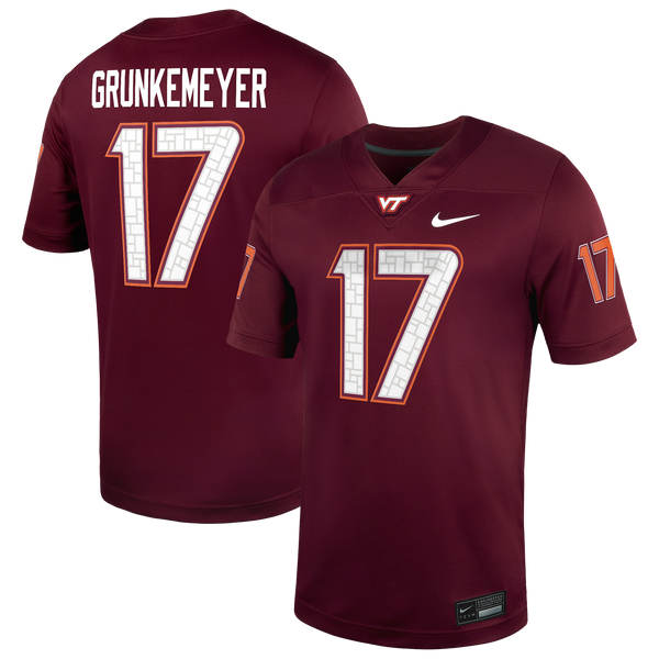Ethan Grunkemeyer Virginia Tech Hokies Nike Home Game Jersey - Maroon