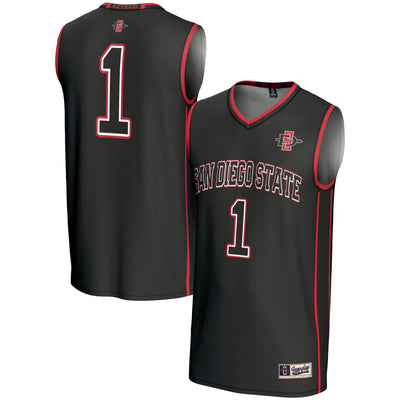 #1 San Diego State Aztecs GameDay Greats Lightweight Basketball Fashion Jersey - Black