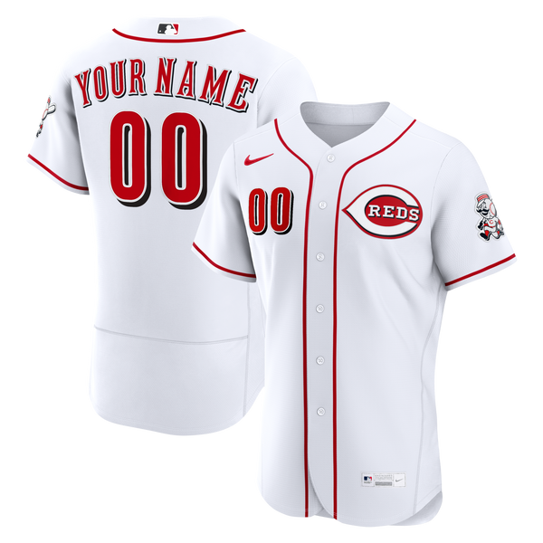 Cincinnati Reds Nike White Home Authentic Custom Jersey