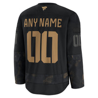 Minnesota Wild Fanatics Black 2024 Military Appreciation Custom Practice Jersey