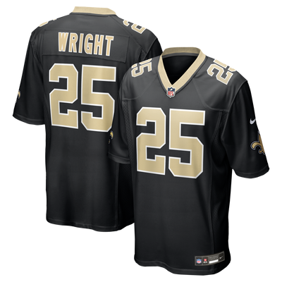 New Orleans Saints Rejzohn Wright Nike Black Team Game Jersey