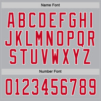Custom Gray Red-White Hockey Jersey